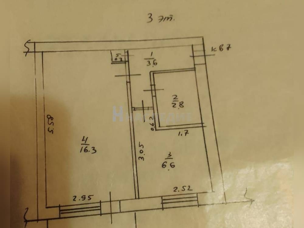 1-комнатная квартира, 29.5 м2 3/5 этаж, ул. Энгельса - фото 6